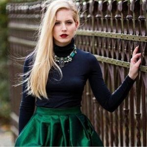 Green velvet skirt NWT